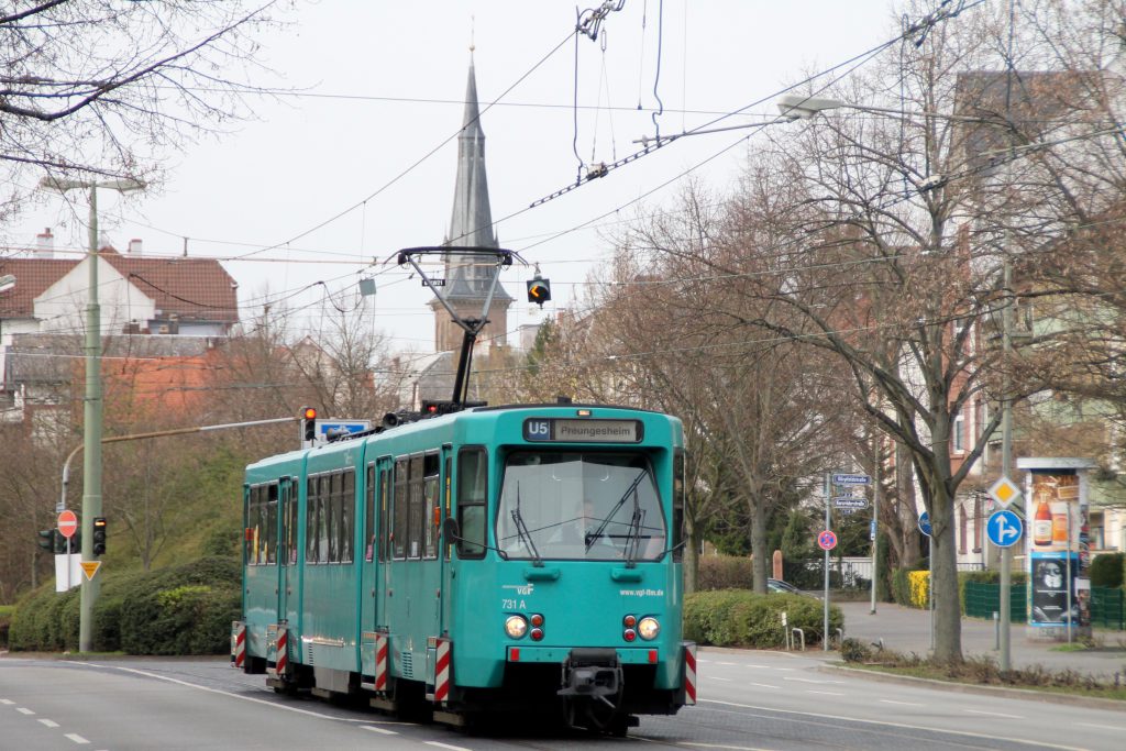 PTB Wagen der VGF in Frankfurt Eckenheim, aufgenommen am 03.04.2016.