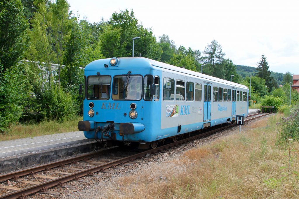 Die Wipperliese hält an der Endstation Wippra, aufgenommen am 03.07.2016.