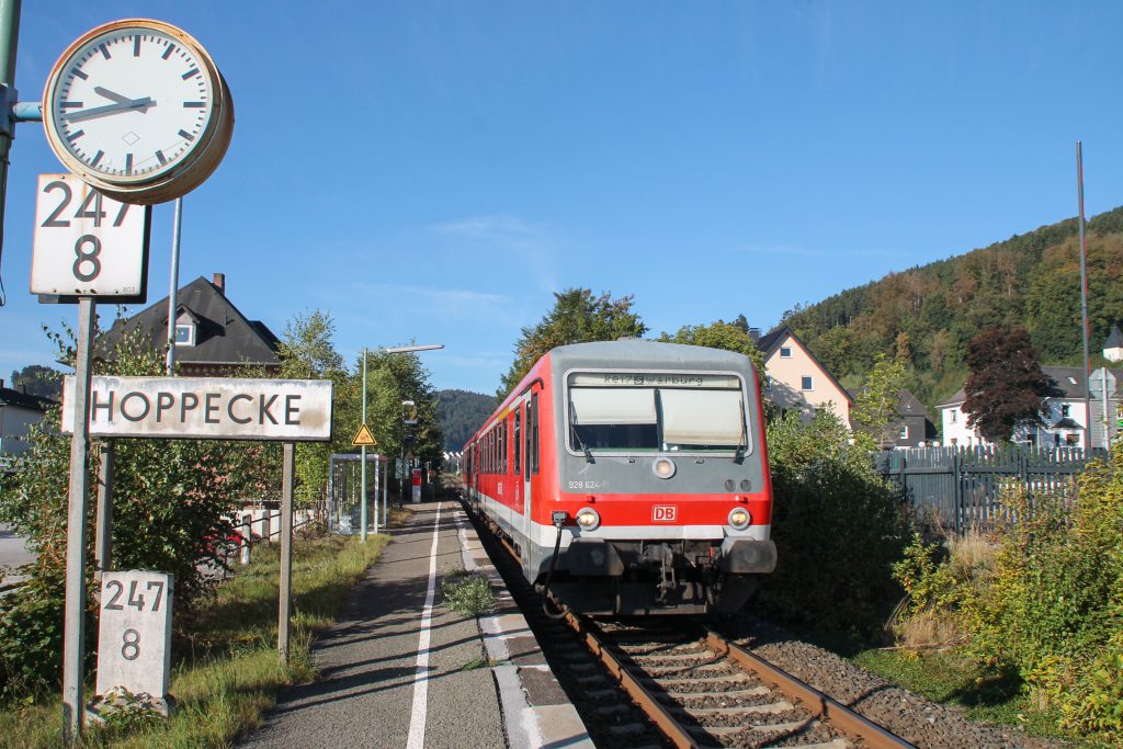 628 624 in Hoppecke auf der oberen Ruhrtalbahn, aufgenommen am 26.09.2016.