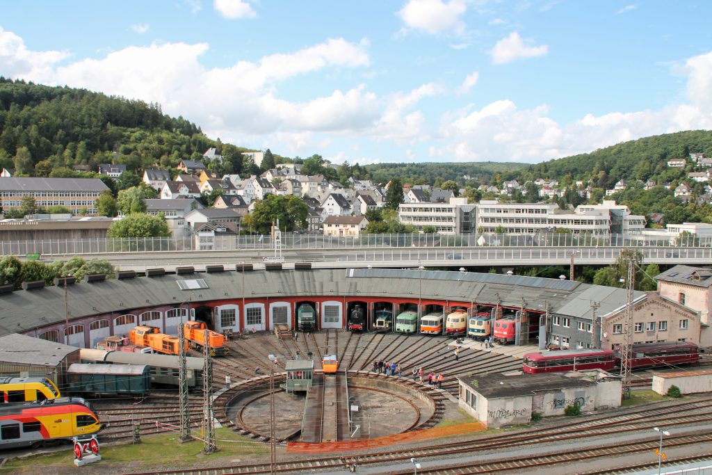 Ein Blick in ein gut gefülltes Bw Siegen, aufgenommen am 20.08.2016.