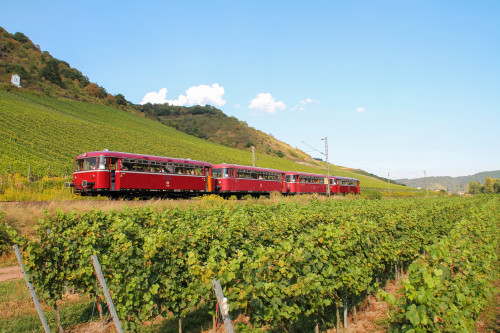 796 784, 998 172, 998 271, 796 785 bei Pommern auf der Moselstrecke, aufgenommen am 27.08.2016.