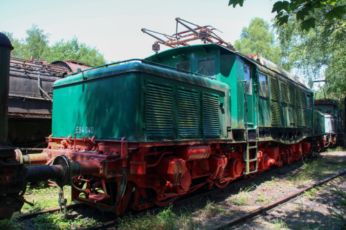 E94 040 steht im Dampflokmuseum Hermeskeil, aufgenommen am 06.07.2017.