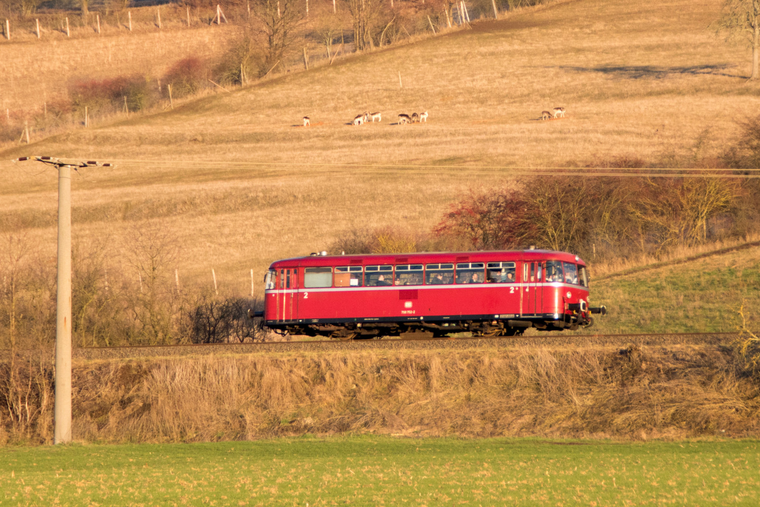 798 752 in der Nähe von Ranstadt auf der Lahn-Kinzig-Bahn, aufgenommen am 20.01.2019.