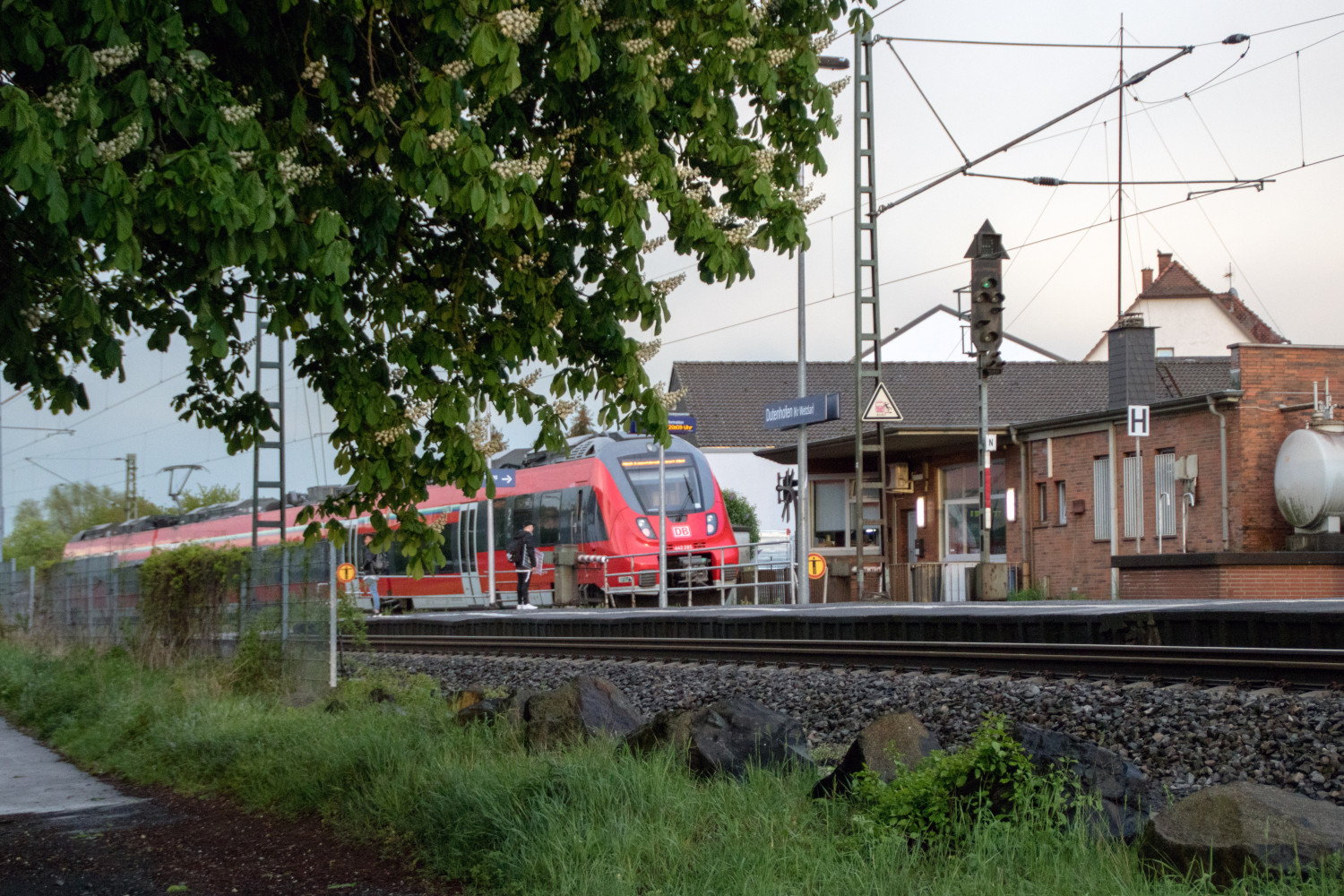 442 285 fährt im Bahnhof Dutenhofen ab, aufgenommen am 27.04.2019.