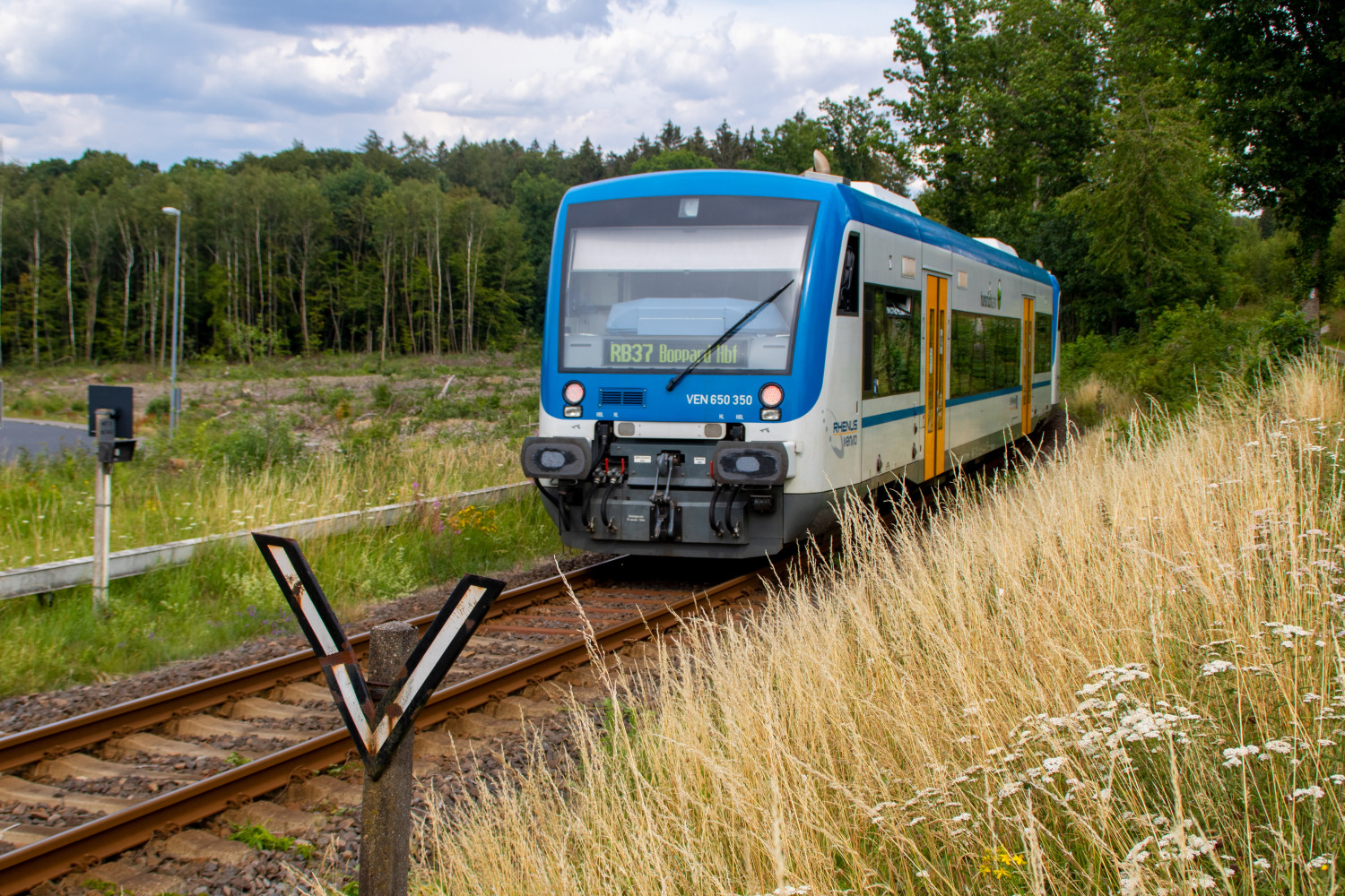 650 350 und 650 351 bei Emmelshausen auf der Hunsrückbahn, aufgenommen am 19.07.2020.