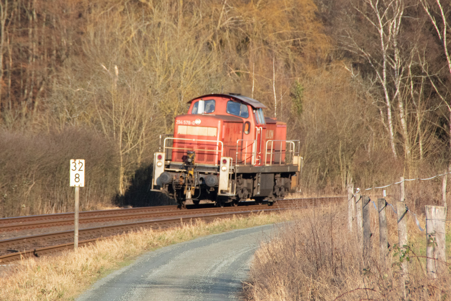 294 578 zwischen Fürfurt und Aumenau auf der Lahntalbahn, aufgenommen am 19.01.2022.