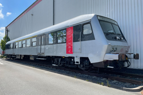 Ein Steuerwagen vor der Abellio-Werkstatt in Hagen, aufgenommen am 31.05.2021.