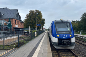 554 110 steht im Bahnhof Altenstadt auf der Niddertalbahn, aufgenommen am 02.10.2024.