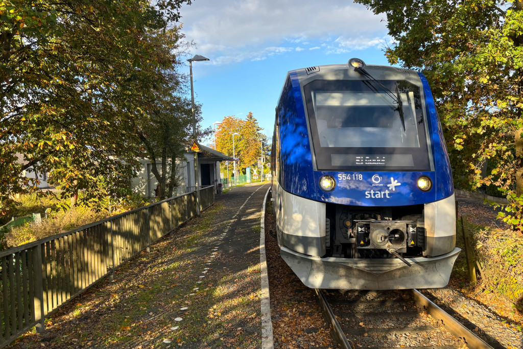 554 118 am Haltepunkt Watzenborn-Steinberg auf der Lahn-Kinzig-Bahn, aufgenommen am 22.10.2024.
