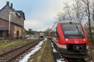 648 452 in Ingelbach auf der Oberwesterwaldbahn, aufgenommen am 16.01.2025.