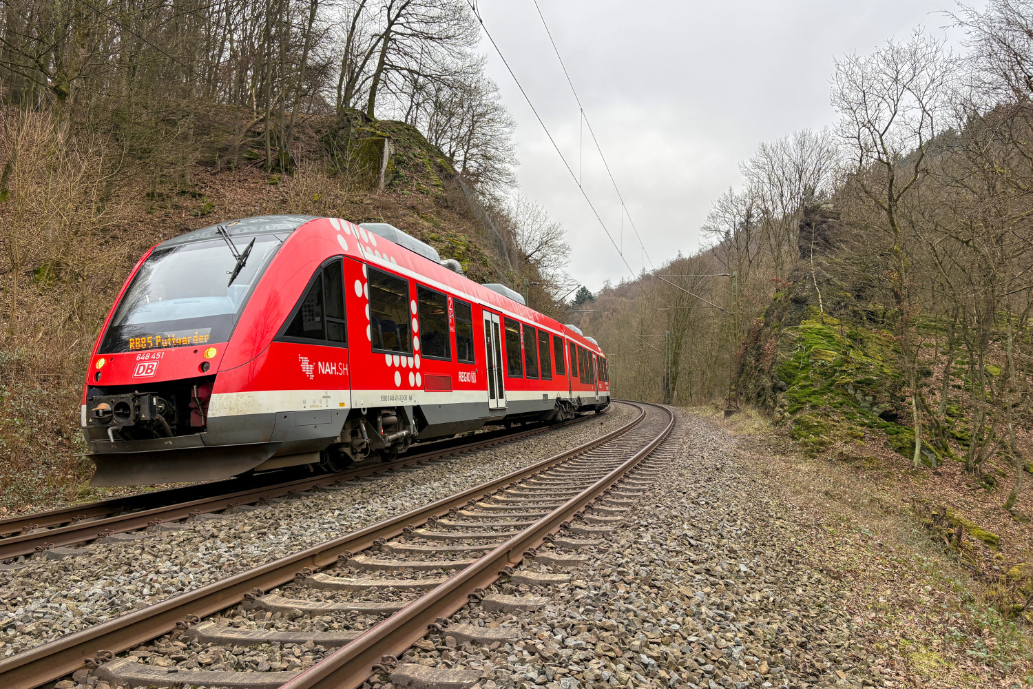 648 451 bei Eppstein auf der Main-Lahn-Bahn, aufgenommen am 16.01.2025.