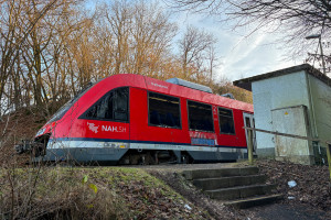 648 355 in Geilhausen auf der Oberwesterwaldbahn, aufgenommen am 21.01.2025.