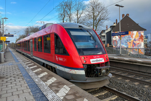 648 355 in Gießen-Oswaldsgarten auf der Main-Weser-Bahn, aufgenommen am 23.01.2025.