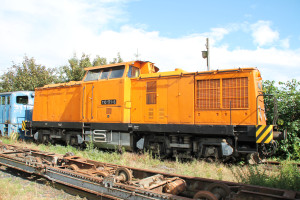 110 171 steht im Bahnhof Klostermansfeld, aufgenommen am 03.07.2016.